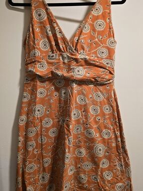 Patagonia Orange Floral Wrap-Style Sundress